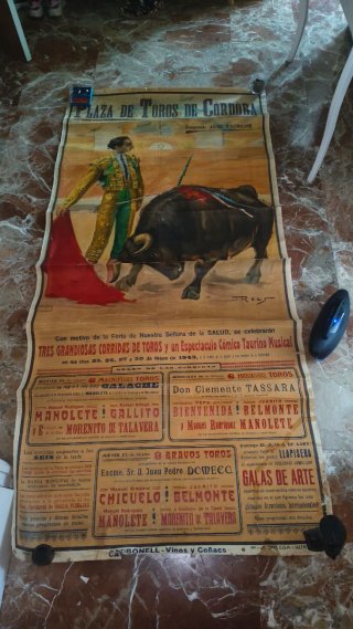 Cartel Toros Manolete 1943 Mural Gigante