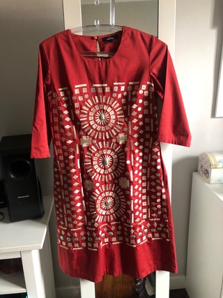 Vestido Niza Rojo Bordado