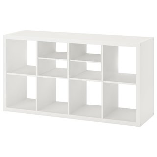 Dos estanterías blancas — KALLAX + 10 cubos