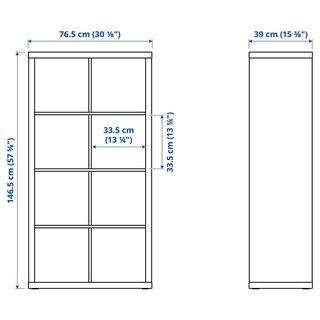 Dos estanterías blancas — KALLAX + 10 cubos