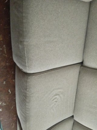 Sofá 4 plazas tela beige/gris