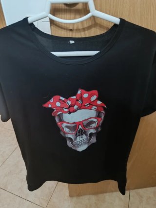 Camiseta Talla XL Calavera con Gafas