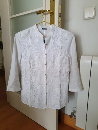 Blusa Lino Mangas 3/4 nueva. Talla S, ver medidas.
