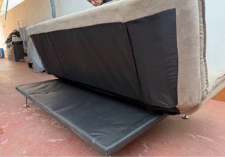 Sofá Cama tipo Click Conforama Beige/Gris