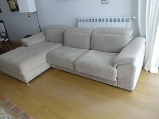 Sofá 2 plazas + Chaiselongue beige