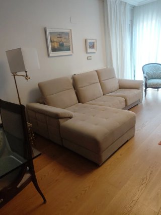 Sofá 2 plazas + Chaiselongue beige