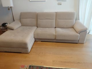 Sofá 2 plazas + Chaiselongue beige