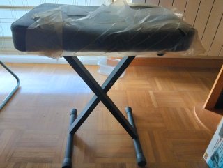Banqueta Piano Negra Plegable