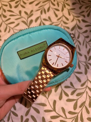 Reloj Pura Alegría Dorado y Turquesa