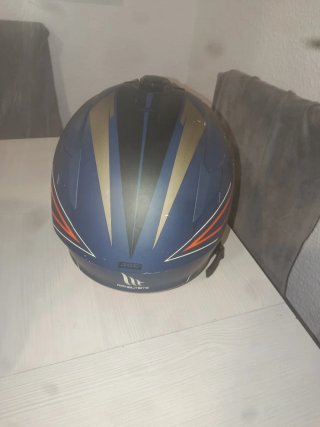 Casco Moto MT Helmets Azul y Naranja