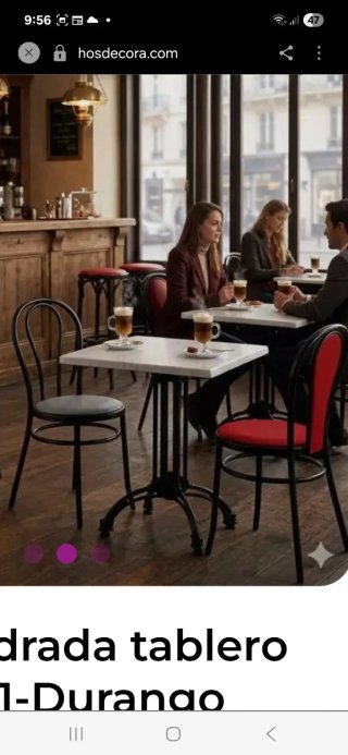 Mesa de hierro forjado y 2 Sillas thonet madera.