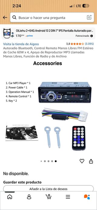 Autoradio Bluetooth con Mando