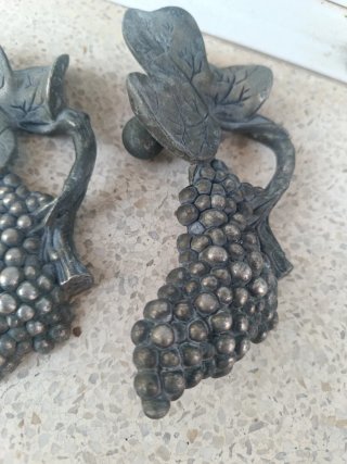 Uvas decorativas metal pared/mesa