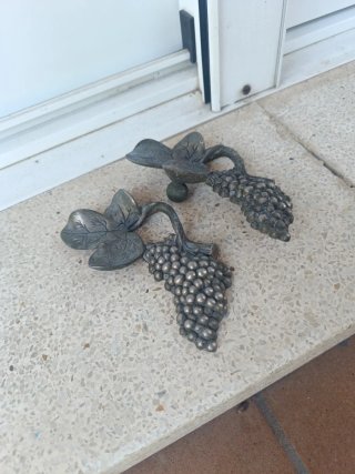 Uvas decorativas metal pared/mesa