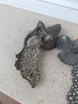 Uvas decorativas metal pared/mesa