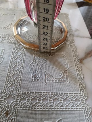 Vaso vintage vetro rosso rubino e oro