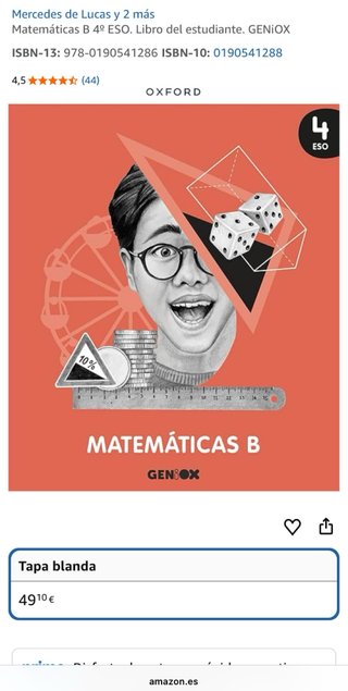 LIBRO NUEVO MATEMÁTICAS B 4°ESO OXFORD GENIOX