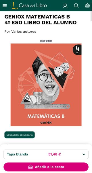 LIBRO NUEVO MATEMÁTICAS B 4°ESO OXFORD GENIOX
