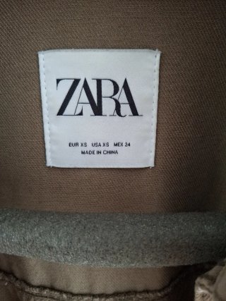 Chaqueta Zara Mujer Verde con Flecos