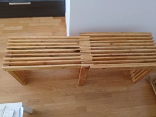 Mesa baja de madera estilo palets