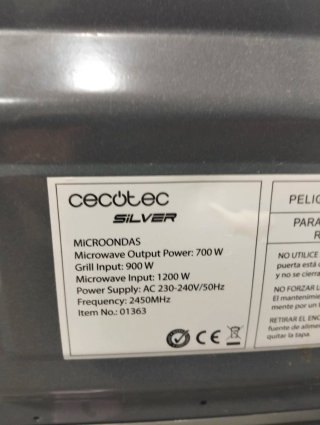 Microondas Cecotec Plata