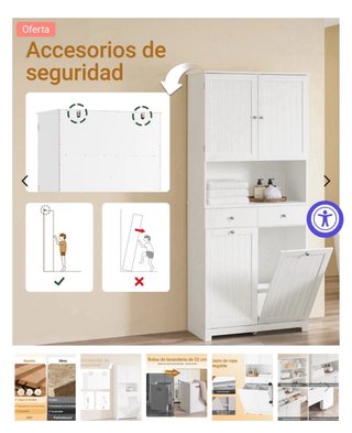 Armadio alto bagno/lavanderia bianco