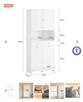 Armadio alto bagno/lavanderia bianco