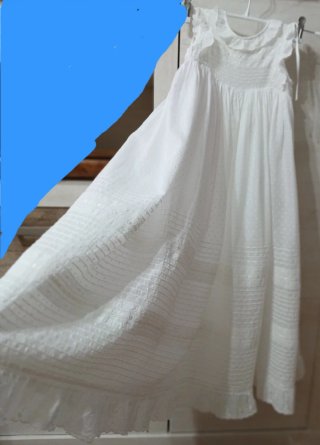 Vestido faldón bautizo blanco