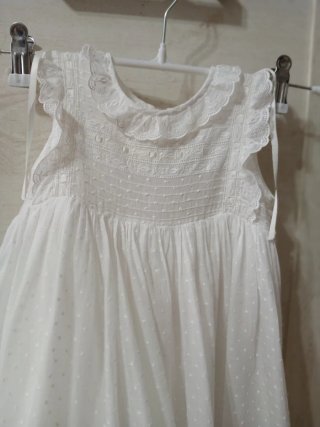 Vestido faldón bautizo blanco