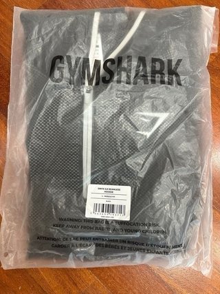 Gymshark Onyx 5.0 Seamless Hoodie Black/Light Grey - Size L