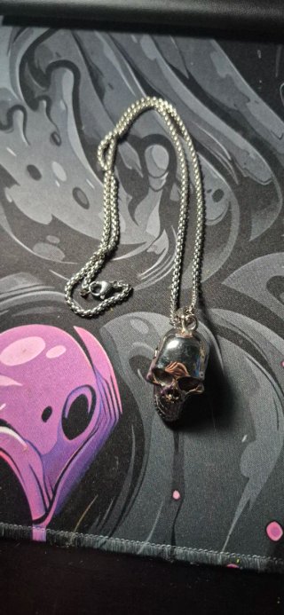 Collana teschio argento e nero