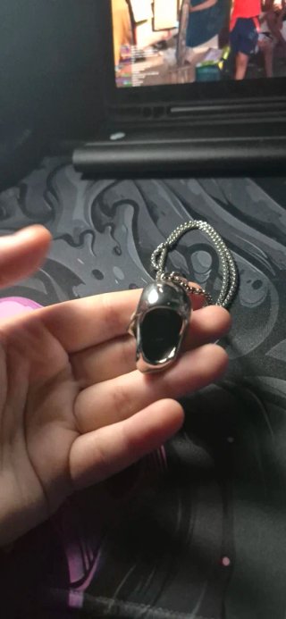 Collana teschio argento e nero