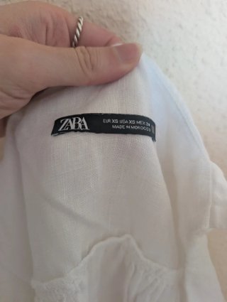 Top Zara volantes blanca