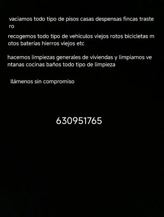 Vaciados y limpiezas de todo tipo