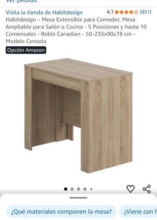 Mesa de madera extensible