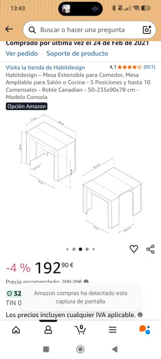 Mesa de madera extensible