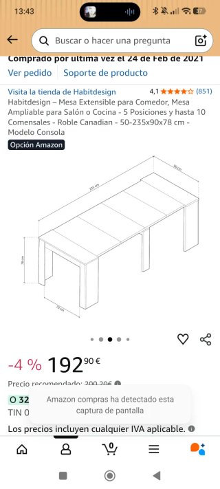 Mesa de madera extensible