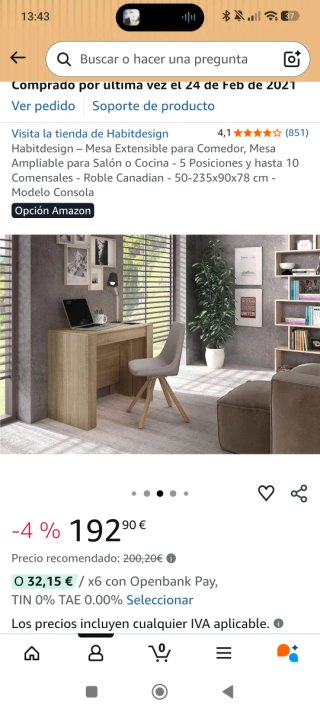 Mesa de madera extensible