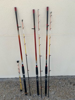 Tres cañas de pesca de barco 2,40 m