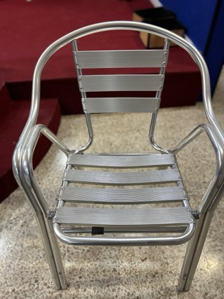 Sillas de aluminio plateadas y blancas Pack de 15