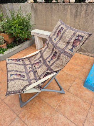 Hamaca plegable beige y gris