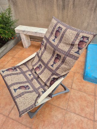 Hamaca plegable beige y gris