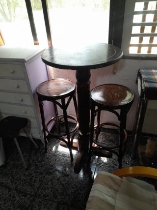5 Taburetes Altos Madera Thonet