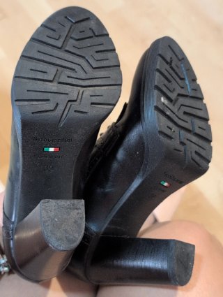 Botines de tacón negros, puestos 1 vez