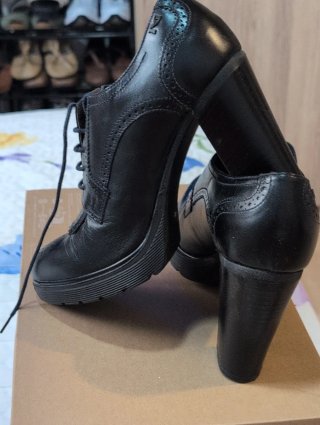 Botines de tacón negros, puestos 1 vez