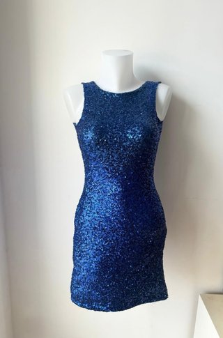 Vestido corto lentejuelas azul
