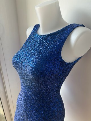 Vestido corto lentejuelas azul