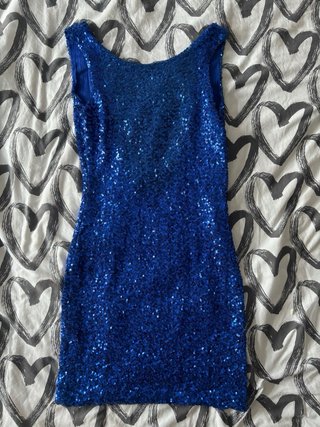 Vestido corto lentejuelas azul