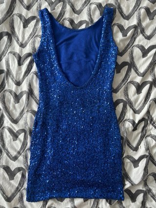 Vestido corto lentejuelas azul