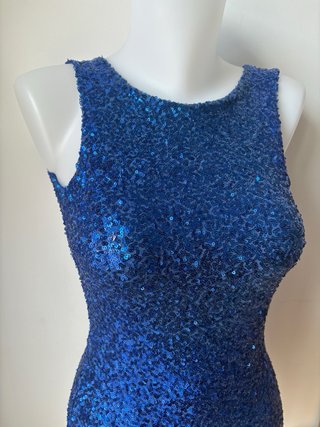 Vestido corto lentejuelas azul